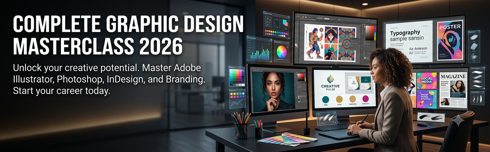 Complete Graphic Design Masterclass 2026 | Photoshop, Illustrator & InDesign